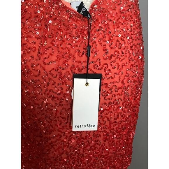 Retrofete Mich Mini Dress in Peach Coral XL - Picture 5 of 7